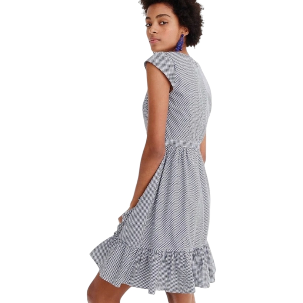 JCrew Gingham Faux Wrap Dress - Picture 5 of 8